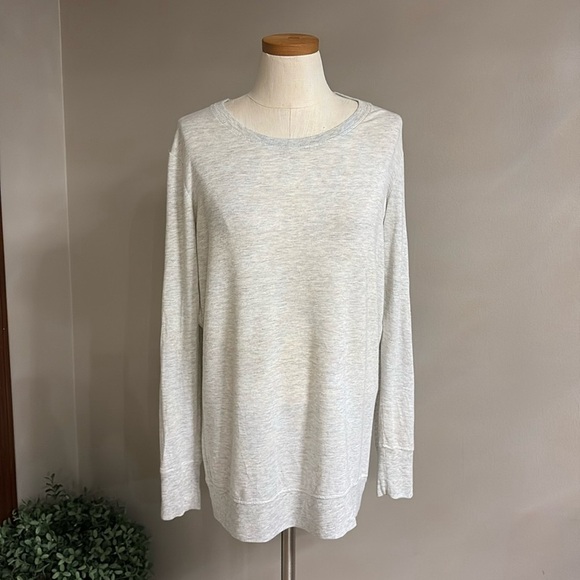 ATHLETA women’s super soft open modal back leisure top long sleeve light gray M - Picture 2 of 10